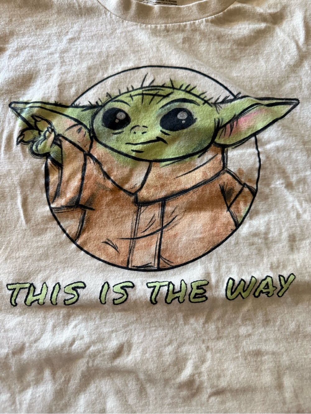 MAD Engine White Mens Tee with Green Baby Yoda Graphic